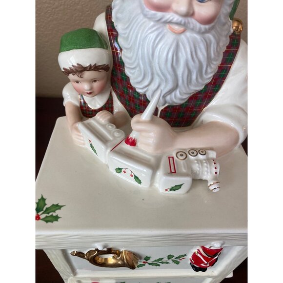 Lenox Santa Workbench Cookie Jar Santa’s Holiday Toy Shop 2000s - No Box - Picture 6 of 16